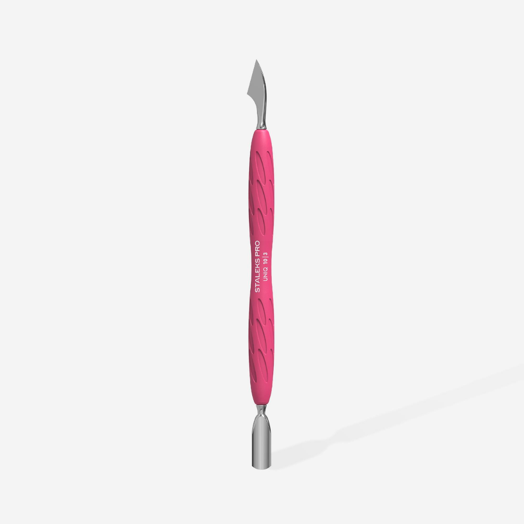 STALEKS PRO UNIQ 10 TYPE 3 Silikon Saplı Tırnak Eti İtici (Dar Yuvarlak İtici + Üçgen Üç)