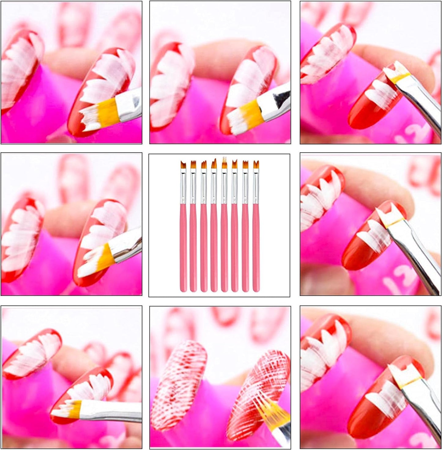 8'li Nail Art Dizayn Desen Fırça
