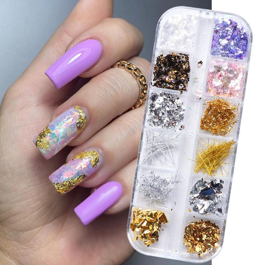 Nail Art Kırık Folyo Süsleme