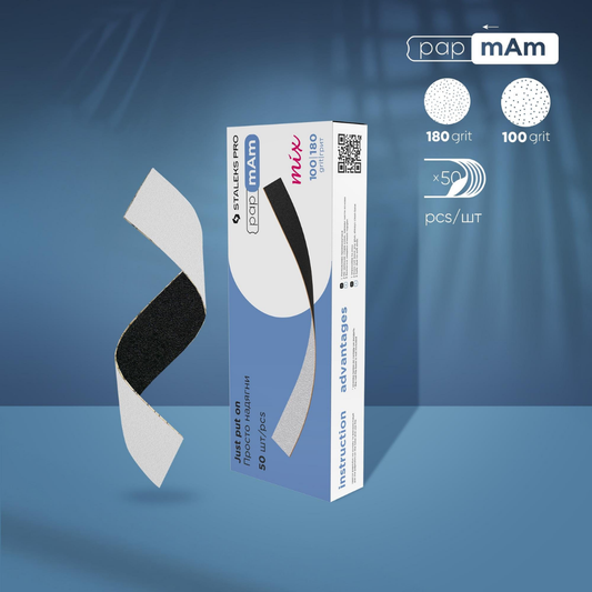Staleks EXPERT Yedek PapmAm Mix Çift Taraflı Törpüler, 100/180 Grit (50 Adet)