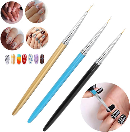 3'lü Nail Art Tırnak Süsleme Fırça Seti