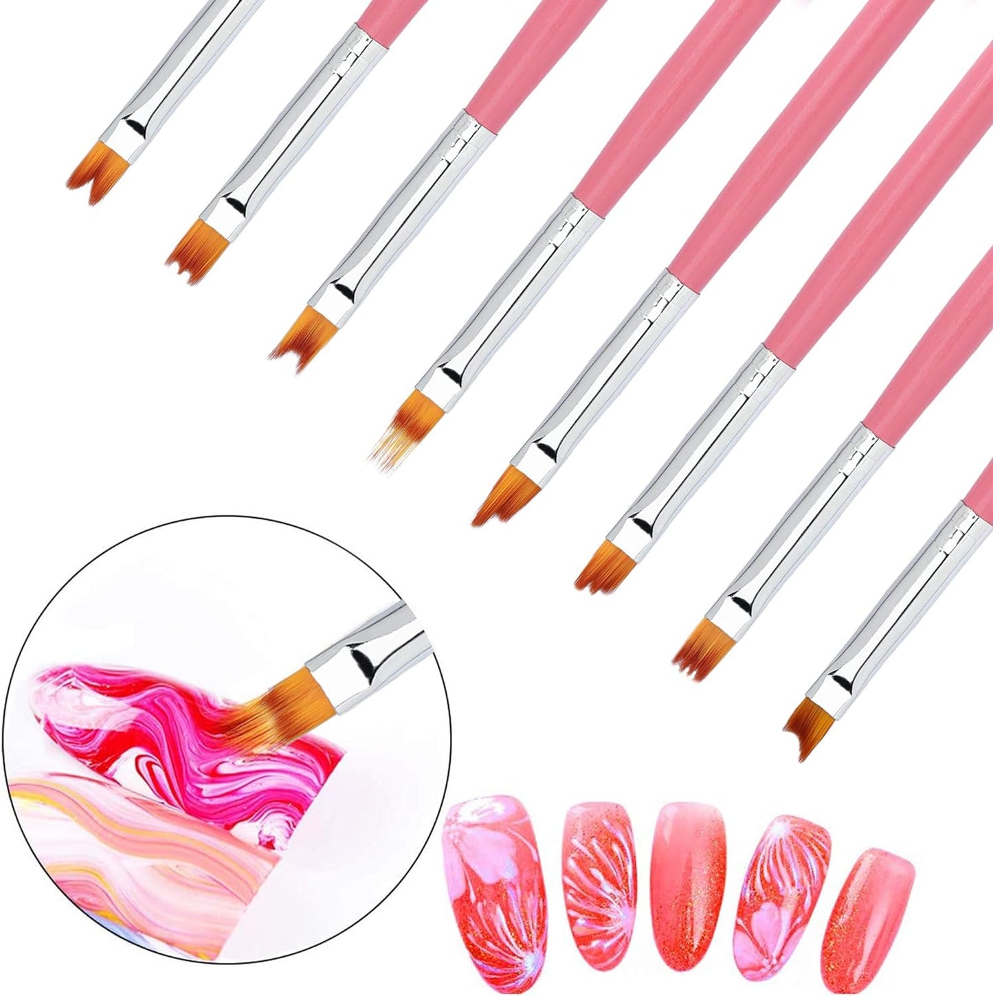 8'li Nail Art Dizayn Desen Fırça